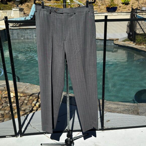 Brooks Brothers 346 Stretch Grey Striped 2 Piece Wool Suit 42L 36x31 - Picture 8 of 16